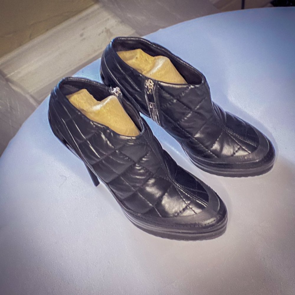 Burberry lambskin quilted leather booties